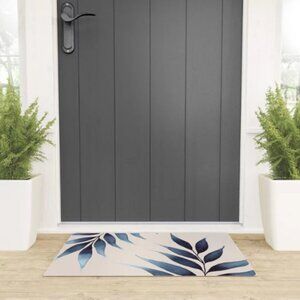 NIP Society6 Soc6 Blue Botanicals No. 6 Welcome Door Mat 30" x 20" Retail $75.00
